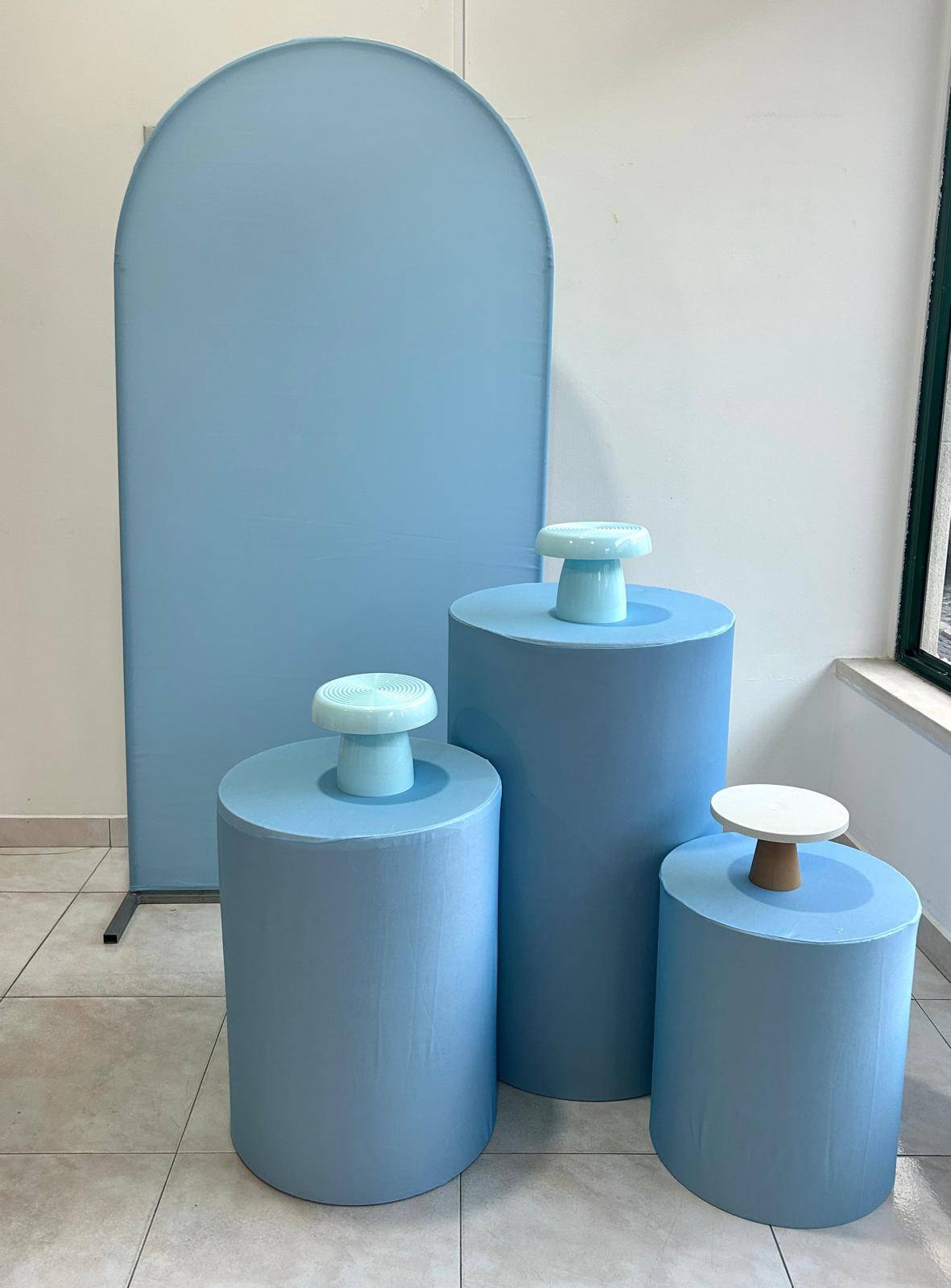 Painel romano azul Bebê Liso