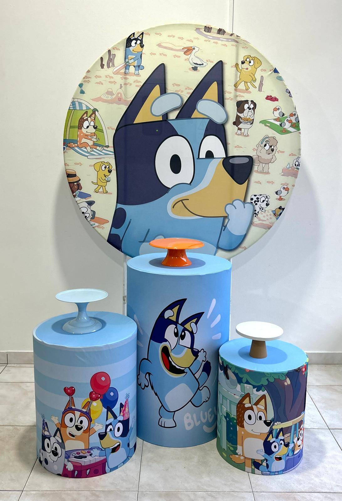 Trio Capas Cilindros Bluey Azul