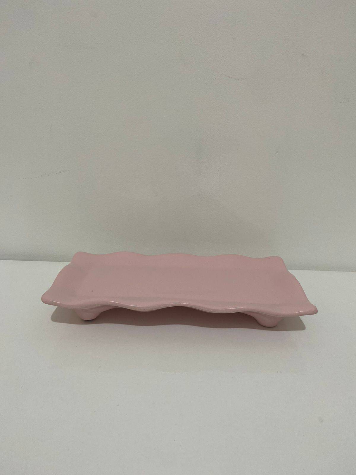 Rocamboleira Babado Retangular Rosa Claro