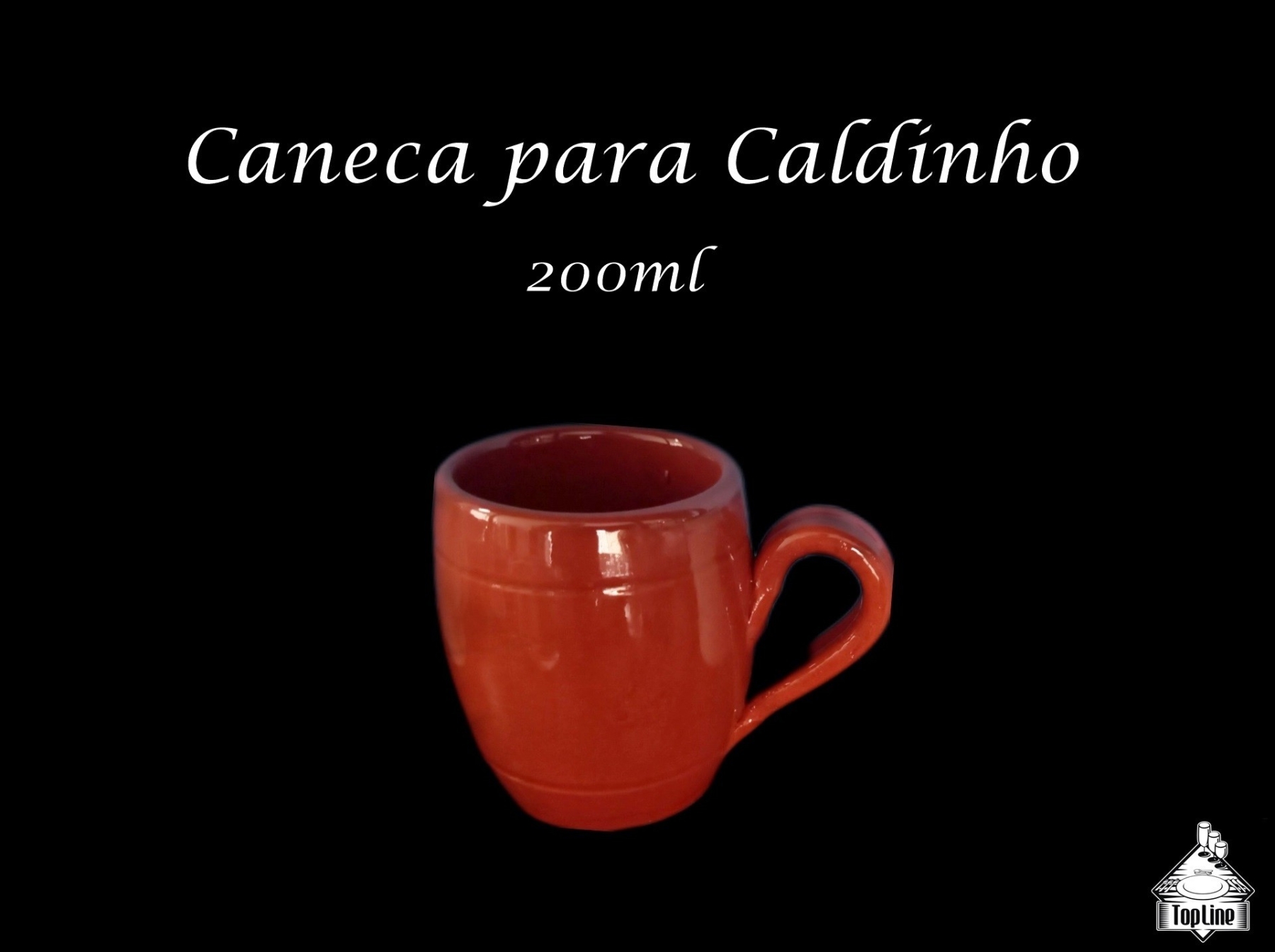 Caneca para Caldinho Marrom - Cerâmica - 200ml
