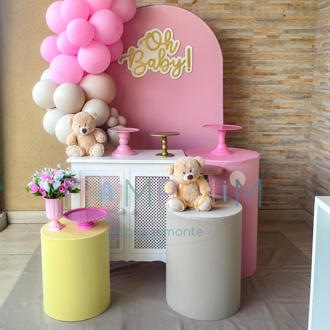 Chá de bebê rosa e bege 